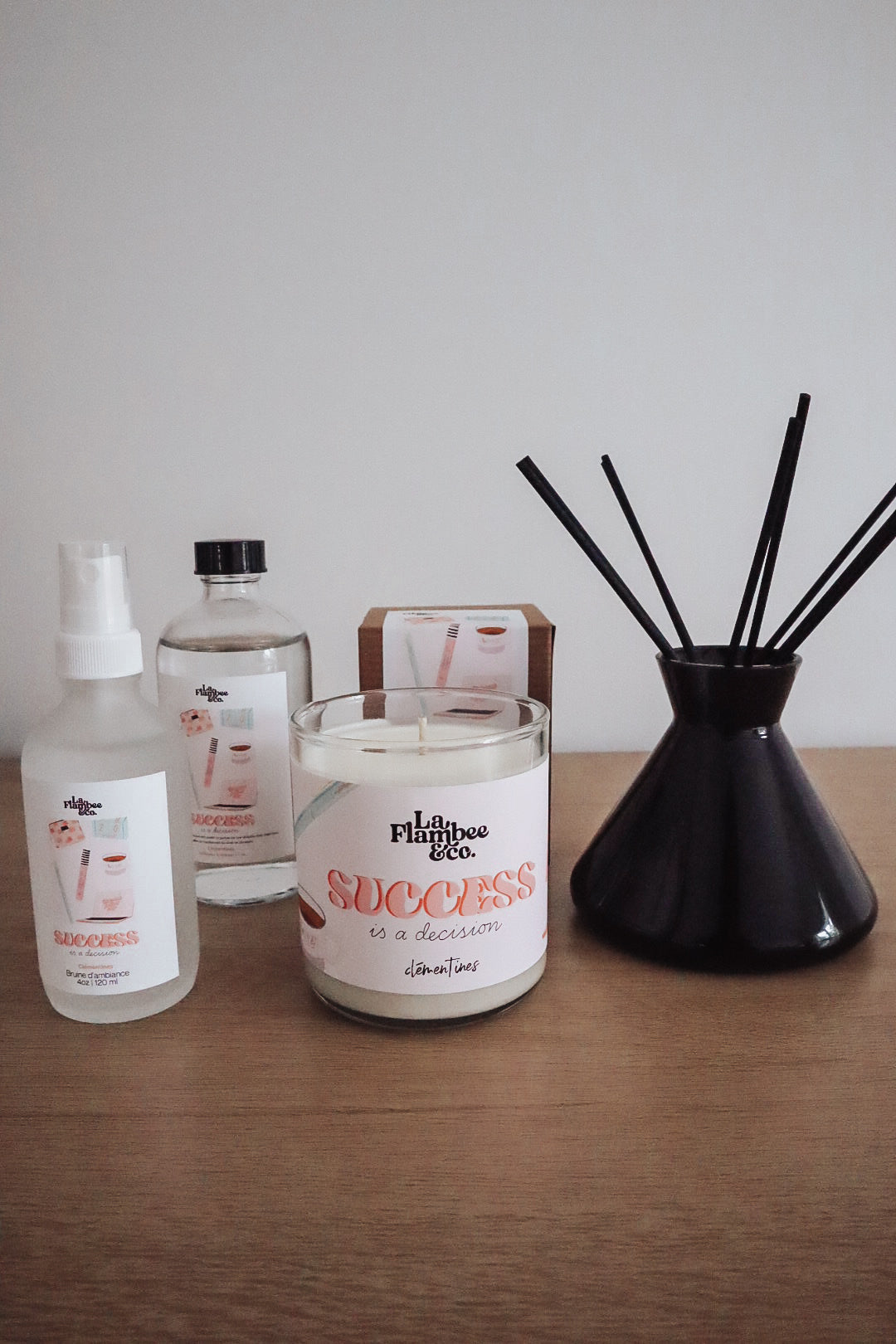 Collection complète Sucess - Bougie, bruine, diffuseur à rosaux - Clémentines