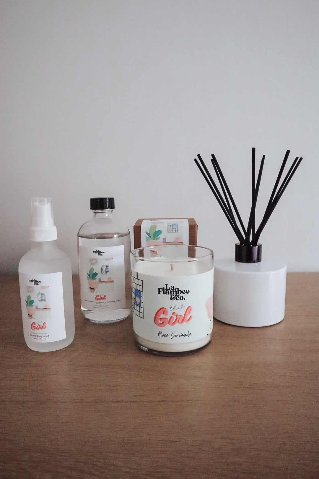 Collection complète That Girl - Aloès Carambole, bougie, bruine, diffuseur à roseaux