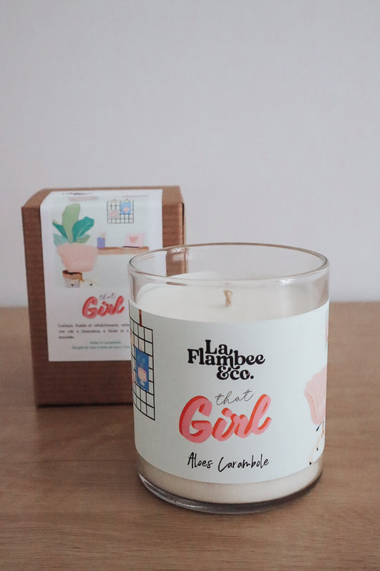 Bougie de soja et noix de coco, aloès et carambole