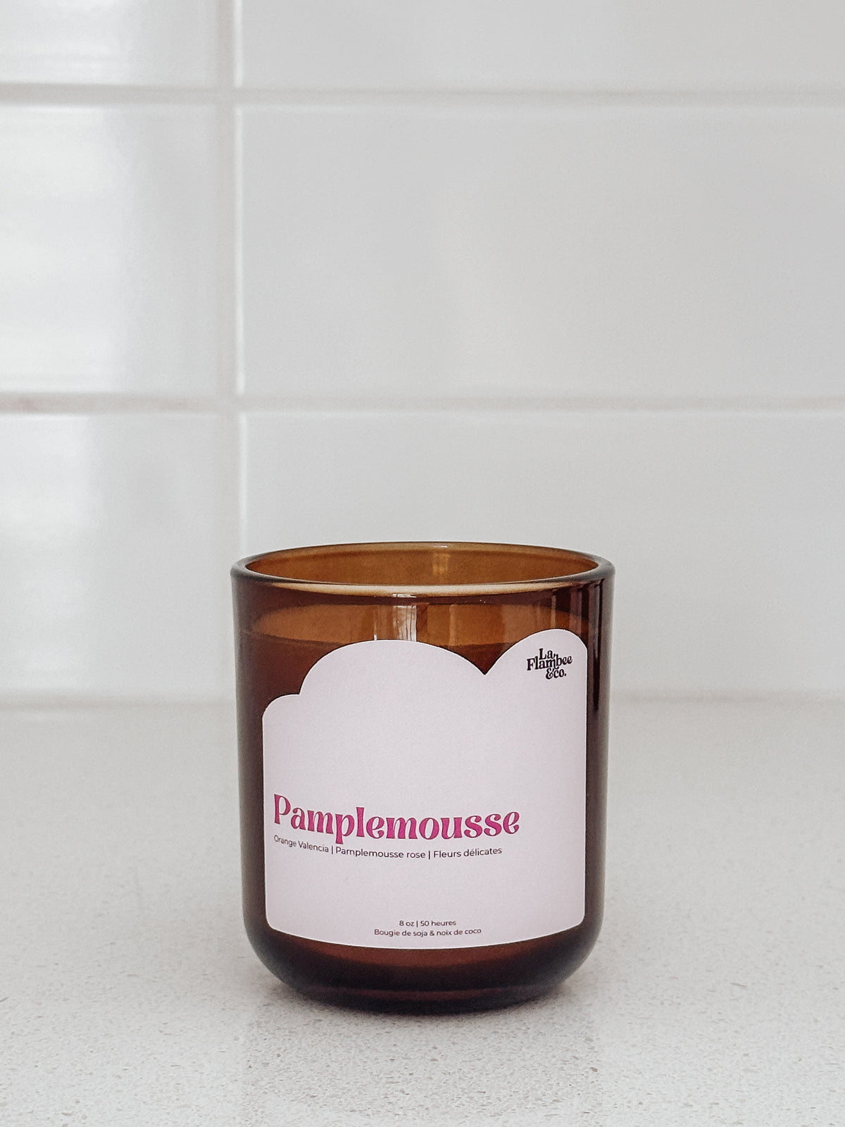 Bougie Pamplemousse en cire de soja et noix de coco, La Flambée & Co.